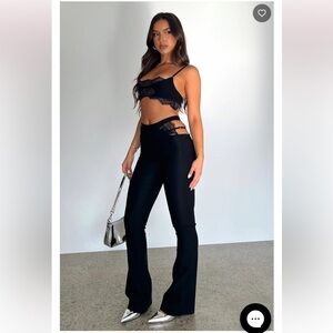 White Fox Boutique Black Lace Flare Pants If I Were You Pants